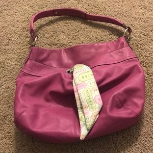 Pink Coach Purse with scarf accent